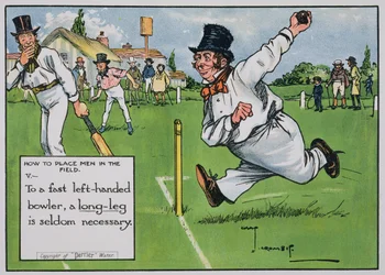How to Place Men in the Field (V), fra "Laws of Cricket", udgivet i 1910