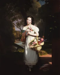 Lille pige med blomster Amelia Palmer, ca. 1830.