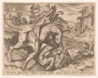 Hercules tæmmer den kretensiske tyr Labours of Hercules efter Frans Floris (serietitel)
