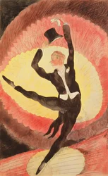 Akrobatisk mandlig danser, 1920 (wc på papir)