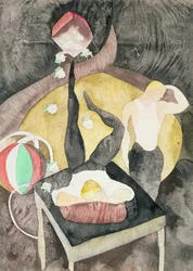 Two Acrobat Jonglører, 1916 (wc på papir)
