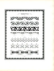 Kontinuerlige dekorative kanter i klassisk stil (print)