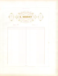 Gyldent brevhoved fra Maison C. Derriey (print)