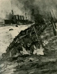 Forliset af HMS Aboukir, Første Verdenskrig, 22. september 1914, c1920.