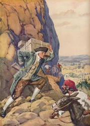 James Bruce hjælper sin tilhænger, c1925