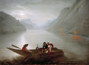 Julie og Saint-Preux ved Genevesøen