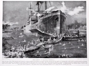 Landingen ved Gallipoli-halvøen, illustration fra 