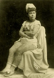 Portræt af Annie Howard, Den tatoverede dame, ca. 1903