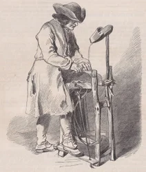Louvre Museum, samling af tegninger, Le Remouleur, af Watteau, fra Magasin Pitto..., ca. 1852.