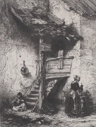 Trapper og kvindekværnende, 1845.