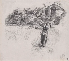 Kvinde, der bærer skær, ca. 1853.