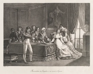 Josephine giver afkald på sine rettigheder, tidligt 1800-tallet (litho)