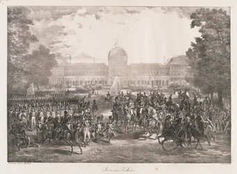 Gennemgang af Tuilerierne, begyndelsen af det 19. århundrede (litho)