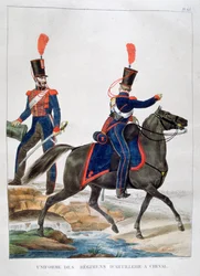 Uniform af et regiment af hesteartilleri, Frankrig, 1823.