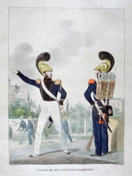 Uniform af militære sapper-brandmænd, Frankrig, 1823