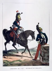 Uniform fra 12. Regiment of Dragons, Frankrig, 1823.