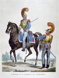 Uniform fra 1. regiment af Carabiniers, Frankrig, 1823.