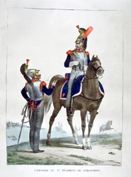 Uniform fra 1. Regiment af Chasseurs, Frankrig, 1823.