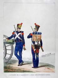 Uniformer af et schweizisk artilleriregiment, 1823.