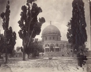 Klippekuplen på Haram al Sharif i Jerusalem, fra syd, 1870
