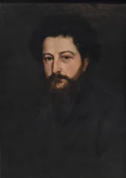 Portræt af William Morris i trediverne af Charles Fairfax Murray