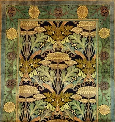 Et Donegal uldtæppe med blomsterdesign, ca. 1903 (uld)