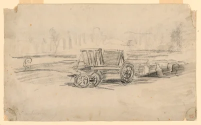 Tegning, En landbrugsvogn, ca. 1850