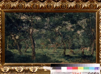""Olivenlunden"" (Oliveplantage) Maleri af Charles Francois Daubigny (1817-1878) 1870-1873 Pushkin Museum, Moskva