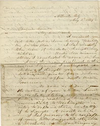 Brev underskrevet C. Gibson [Charles Gibson], Atlantic City, til guvernør Gamble [Hamilton R. Gamble], 2. august 1861