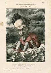 Contemporary Grimases - Illustration af Charles Gilbert-Martin (1839-1905): Rochefort Henri (1831-1913) - Hav
