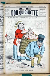 Omslag til ""Le Don Quixote"", nummer 908, Satirisk i farver