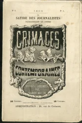 Illustration af Charles Gilbert-Martin (1839-1905) til forsiden af "" Contemporary Grimaces""
