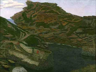 Boscastle Harbour, Cornwall (olie på lærred)