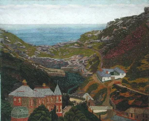 Penally Bridge, Boscastle (olie på lærred)