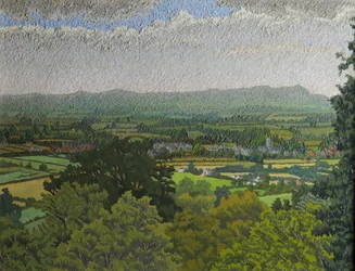 The Malvern Hills, Worcestershire (olie på lærred)