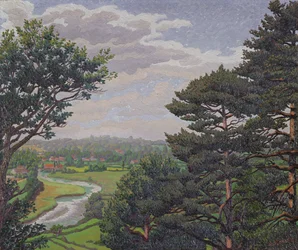 The River Avon, nær Salisbury (olie på lærred)