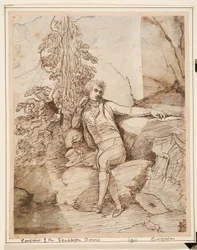John Deare (1759-1798) billedhugger, ca. 1754-1804 (blæk og vask på papir)