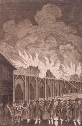 London Bridge old, London, 1775