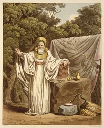 An Arch Druid in his Judicial Habit, graveret af Robert Havell (1769-1832) 1815 (akvatinte)