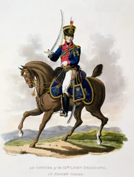 Uniform of an Officer of the 9th Light dragoons in Review Order, fra 