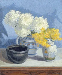 Stilleben med blomster (olie på lærred)