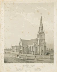 Burton-upon-Trent - Christ Church and Schools: gravering, nd [1789-1850] (tryk)