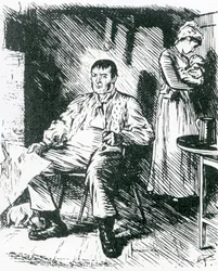 "A Real Hard Case" Illustration til "Punch", 1875 (kobberstik)