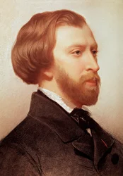 Portræt af Alfred de Musset (1810-1857) Fransk digter maleri af Charles Landelle (1812-1908)