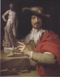 Tysk: Porträt des Bildhauers Nicolas le Brun Portræt af billedhuggeren Nicolas Le Brun
