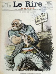 En behåret bagside: Clemenceau, skyttegravsrens. Forside "" Latteren"" fra 16/02/1918