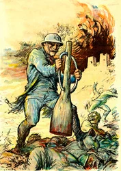 Tegning af general Nivelle (1856-1925) i "Le Rire" den 20. januar