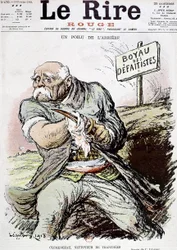 Georges Clemenceau (1841-1929) fransk politiker, tegneserie af Leandre, der viser ham som rengører af skyttegravene, offentliggjort i papiret "Le Rire" 16. februar 1918
