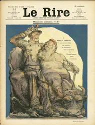 Illustration af Charles Leandre (1862-1934) til forsiden af Le Rire, 09/05/08 - Armee - Vache, Cherie Henry (1867-1936)