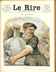 Illustration af Charles Leandre (1862-1934) til forsiden af Le Rire, 29/05/20 - Vores diktatorer - Togjernbanejernbane - Gaston Monmousseau (1883-1960)